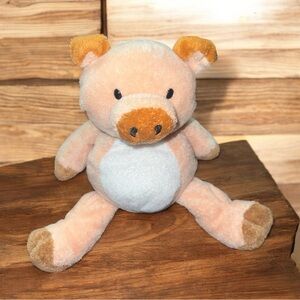 Ty Pluffies Peach Pig Corkscrew Bean Bag Plush Stuffed Lovey Tylux Lux 10”